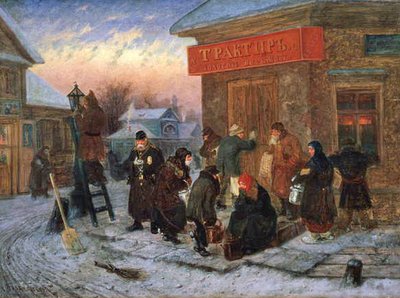 Morning at the Tavern, The Golden Bank by Leonid Ivanovich Solomatkin